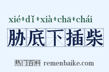 胁底下插柴是什么意思的图片